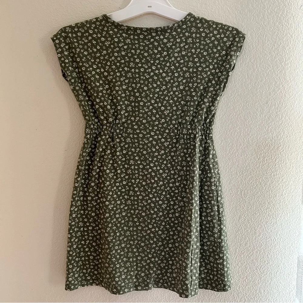 Old Navy | Cotton Olive Green Floral Dress